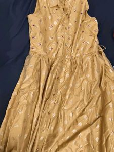 Ethnic Mustard Sleeveless Maxi dress
