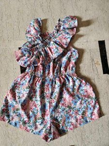 Floral Print One-Shoulder Romper