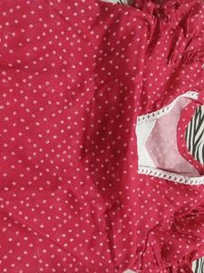Pink &amp; White Summer kurtie