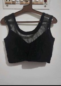 Royal look black party wear blouse