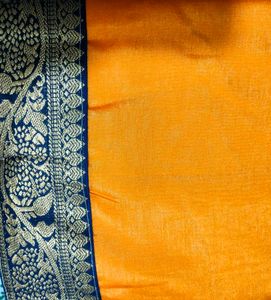 Orange Saree with Embroidered Border