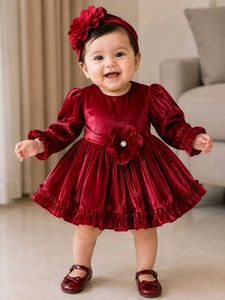 Adorable Red Baby Dress &amp; Hat Set &amp; purple cord se