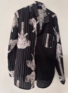 Elephant Print Long Sleeve Shirt