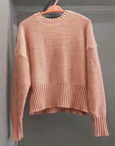 Pink Knit Cropped Sweater Jumper