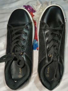 Black Lace-Up Sneakers
