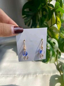 Blue Beaded Dangle Earrings