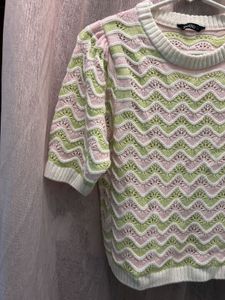 Zudio Cute Pastel Pink &amp; Light Green Textured Knit