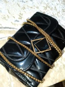 Chic Black Patent Chain Bag