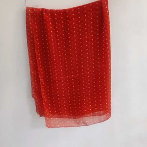 Vibrant Red Bandhani dupatta