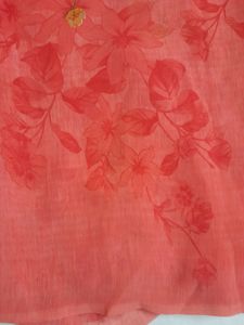 Pink and Orange Stone Work Saree with Blouse