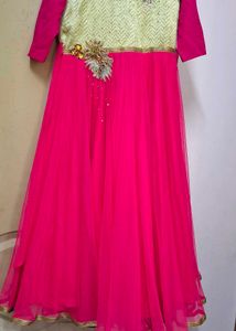 Pink &amp; Gold Ethnic Gown