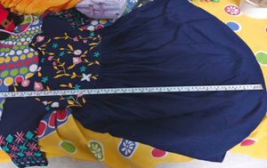 Navy Blue Embroidered Kurta