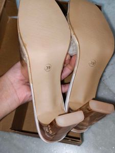 SHOETOPIA Chic Clear Block Heels