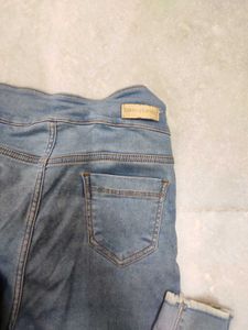 Lightblue Stylish High Waisted Jeans