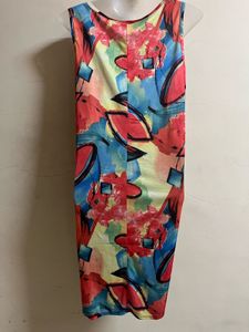 Price Drop Abstract Print Sleeveless Dress