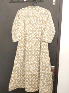 Elegant Brown and White Printed Kurta