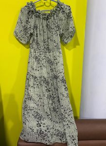 Floral Print Off-Shoulder Maxi Dress