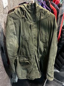 Hooded Olive Green Winter Coat