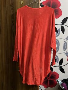 Bright Orange Long Sleeve Top for big size girls