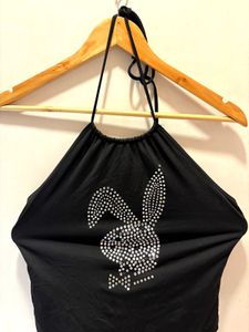 Cute Rhinestone Halter Top
