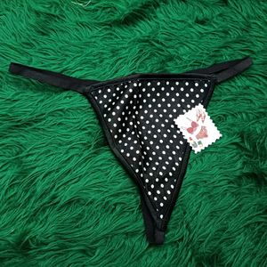 Black & 🎁🫴🏻White Polka Dot Thong