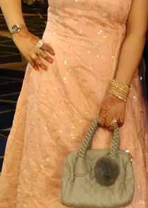 Elegant Peach Embellished Gown