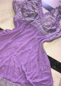 Lavender Lace Trim Dress