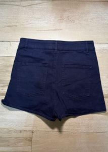 Navy Blue High-Waisted Shorts