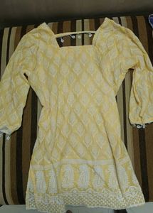 Yellow Chikankari Kurta