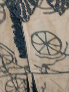 Brown Kurta with Black Lace &amp; Bicycle Print