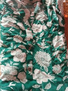 Green Floral Print Kurta