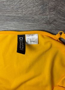Yellow cut-out Details bodysuit
