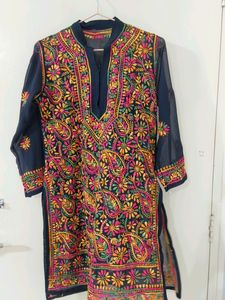 Woven Chikankari Kurti , Multicolored