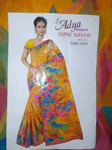 Colorful Geometric Print Saree