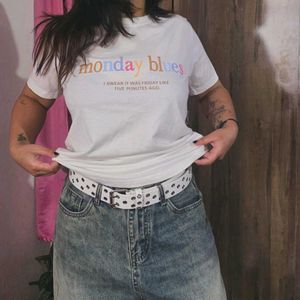 Graphic "Monday Blues" T-Shirt