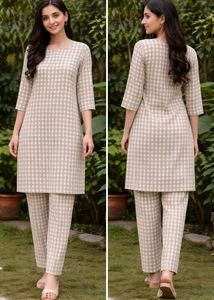 checked kurta set ( coordset)