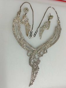 Rhinestone Necklace & Earring Set