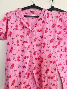 Cute Pink Floral Pajama Set