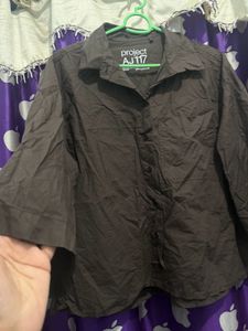Project AJ 117 Brown Button-Up Shirt