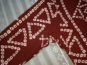 Maroon Bandhani Print Kurta