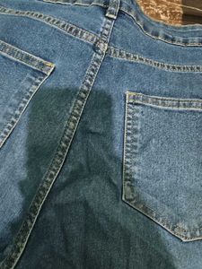 Blue bootcut denim jeans