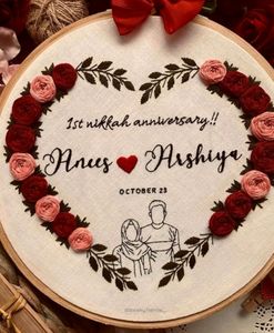 Anniversary Hoop Embroidery