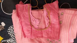 Elegant Pink Embroidered Saree