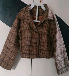 Cute Plaid Skirt Set with Hooded Jacket wit