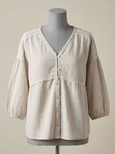 Boho Lace Trim Blouse
