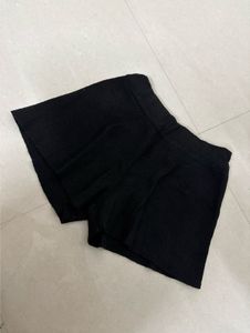 Black Ribbed Knit Shorts