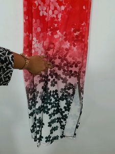 Floral Long Bodycon Dress With Slit