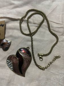 Heart Pendant Necklace &amp; Earring Set