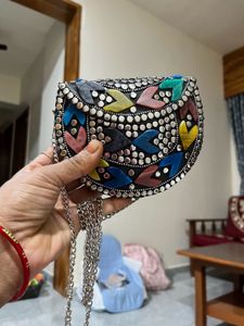 silver Party wear Clutch Bag Navratri festival