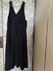 Classic Black V-Neck Midi Dress